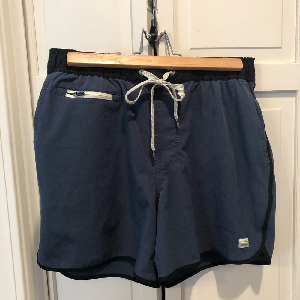 Vuori Navy Blue Athletic Shorts with Drawstring